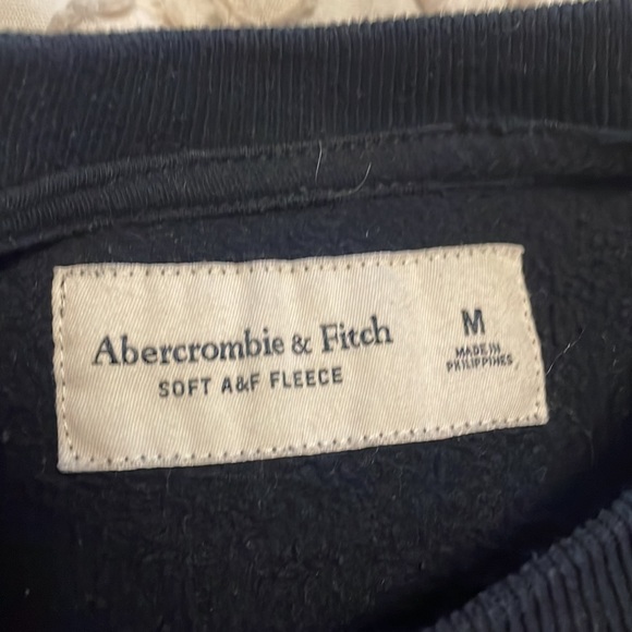 Abercrombie Soft AF Fleece crew neck sweater cotton blend medium navy blue - Picture 2 of 5